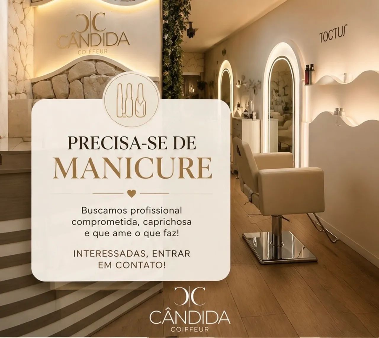 Precisa de manicure e alugamos cadeira para cabeleireira 
