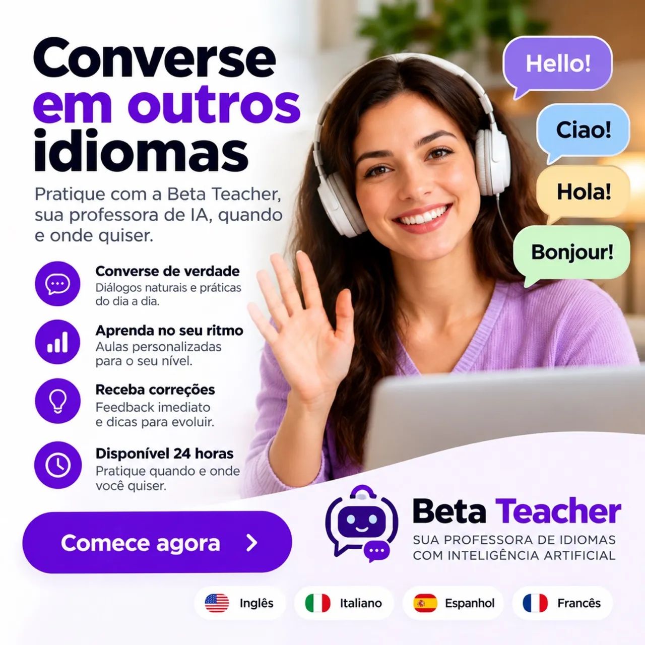Conversação em Inglês Online com Inteligência Artificial