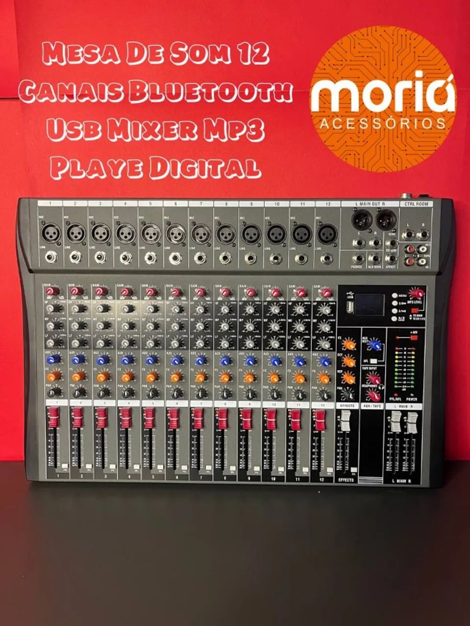 Mesa de Som 12 Canais Bluetooth Usb Mixer Mp3 Player Digital - Foto 2