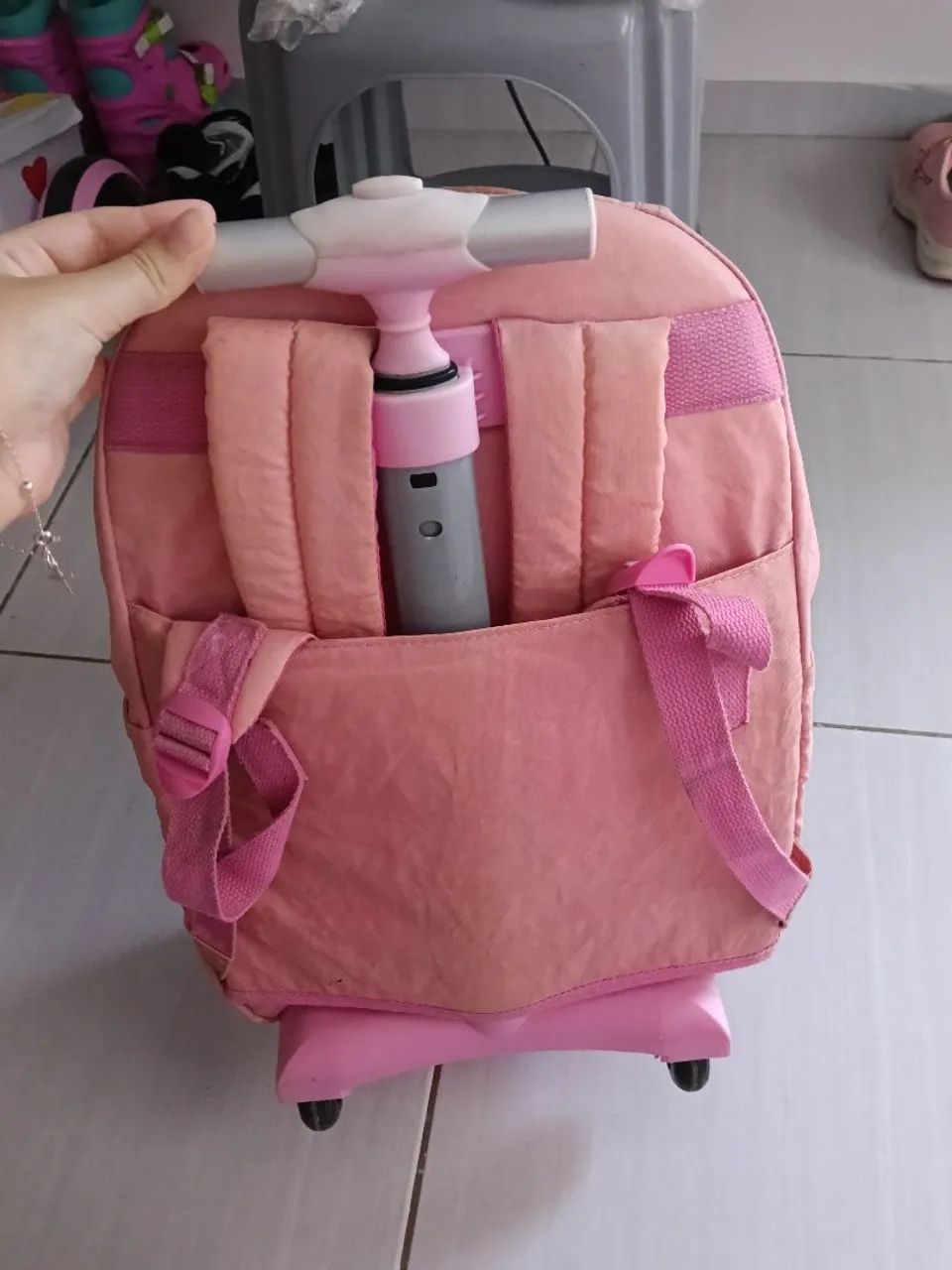 Mochila de carrinho rosa  - Foto 2