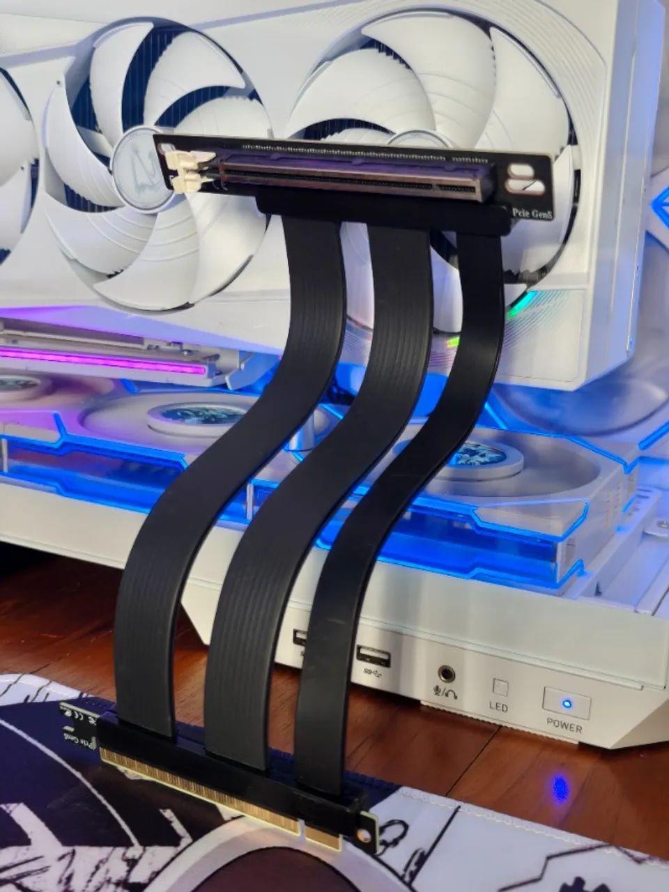 Cabo Riser PCIe 5.0 x16 ADT-Link - 20cm | 90° | Preto | Gen5 - Foto 4