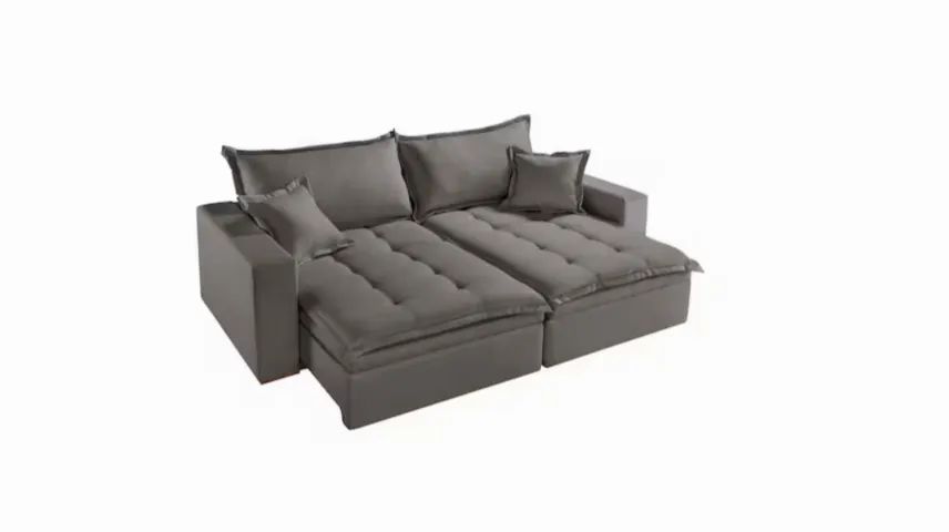 Sofá Cama Cinza 2,30m 