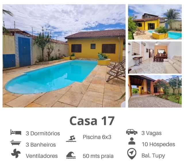 Casas Temporada Itanhaém - Piscina Aquecida, Churrasqueira,  Ar Condicionado - Foto 8