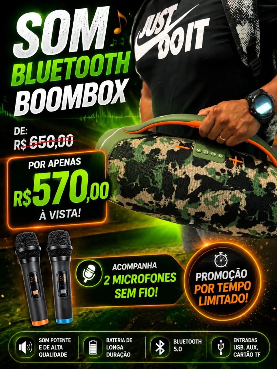 SOM BLUETOOTH BOOMBOX  - Foto 4