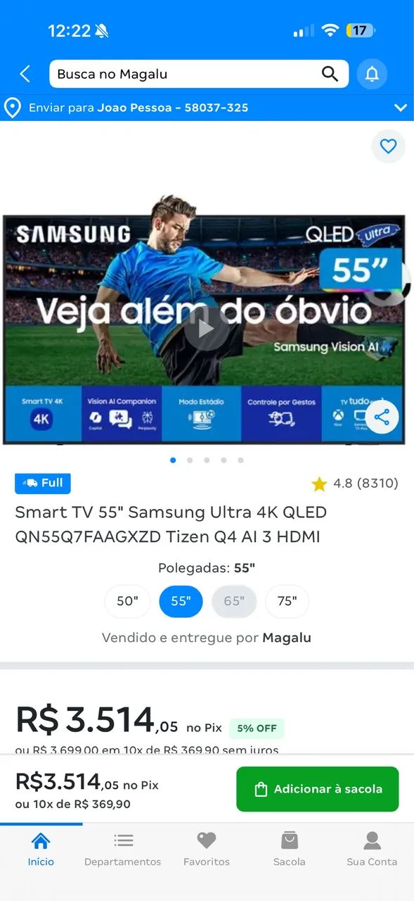 TV Samsung 55 polegadas QLED Lacrada! Garantia Samsung e entrega grátis. Com Nota fiscal - Foto 2