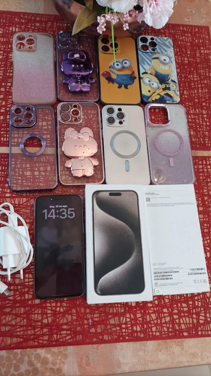 iPhone 15 pro max 256gb silver Em estado de Novo 