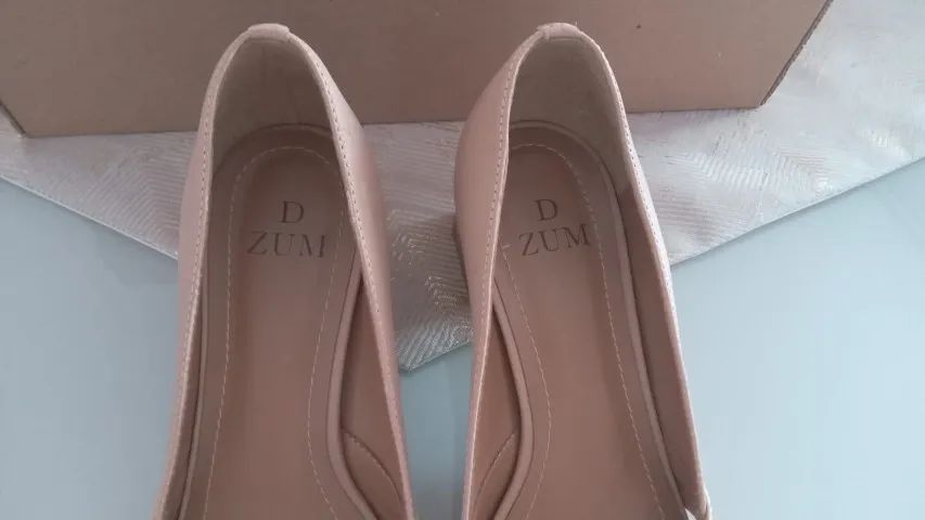 Sapato  Peep Toe Bege D`ZUM 33 - Foto 5