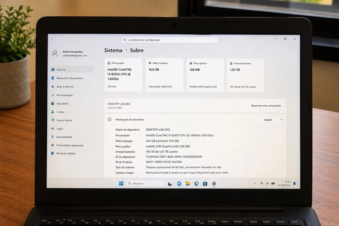 Notebook Dell Inspiron 3583 | Intel Core i5 8ª Geração | 16GB RAM | 1TB - Foto 2