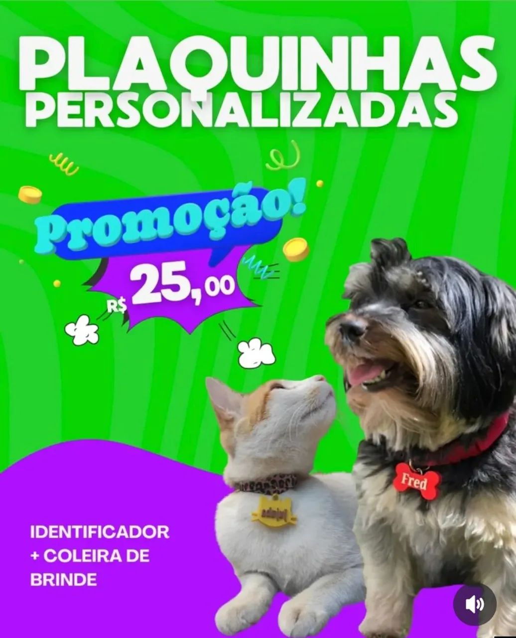 Plaquinha 3D para Seu Pet
