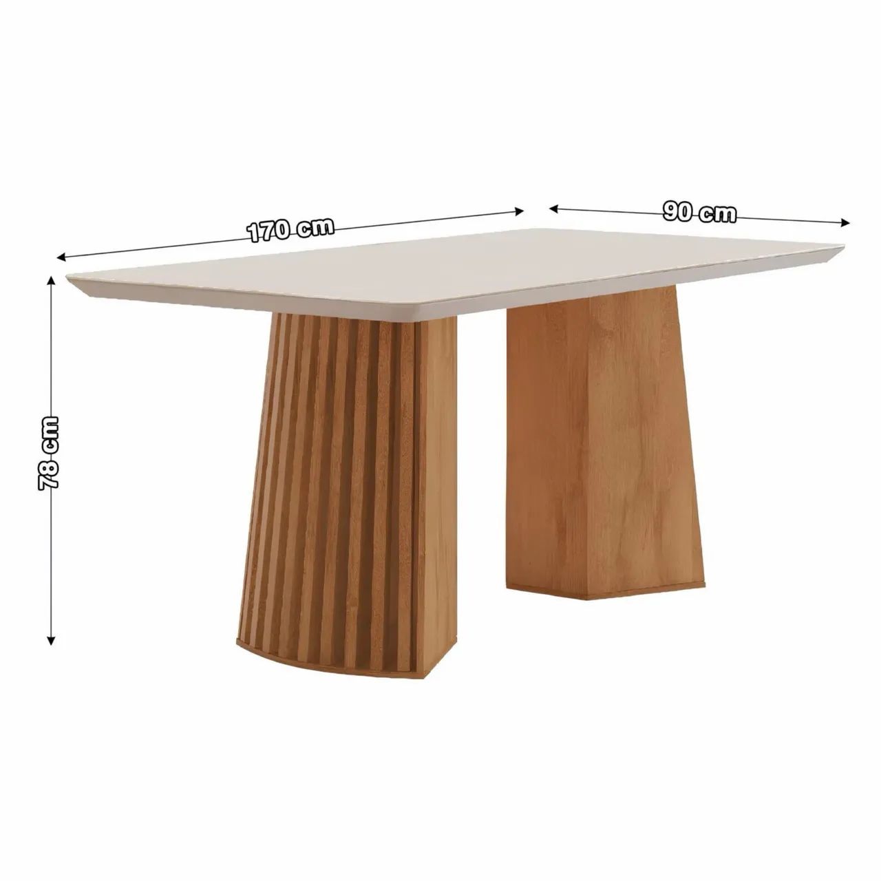Mesa de Jantar 1,70m Design Moderno Ripado tt87 - Foto 2