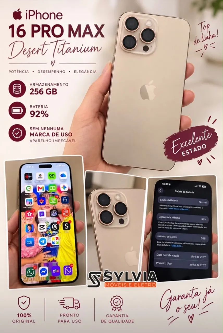 IPHONE 16 PRO MAX DESERT SEMI NOVO  - Foto 4