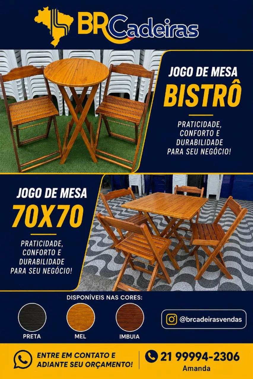 JOGO DE MESA MADEIRA