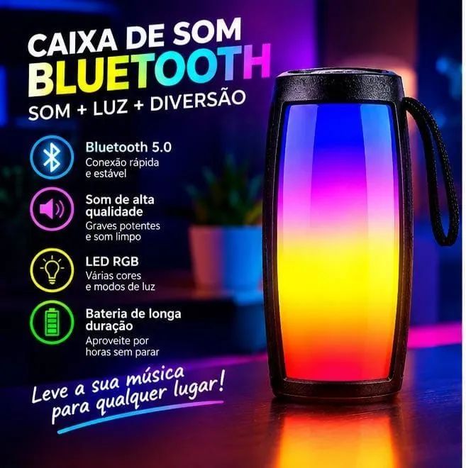 Caixa de som com led interativo - Foto 4