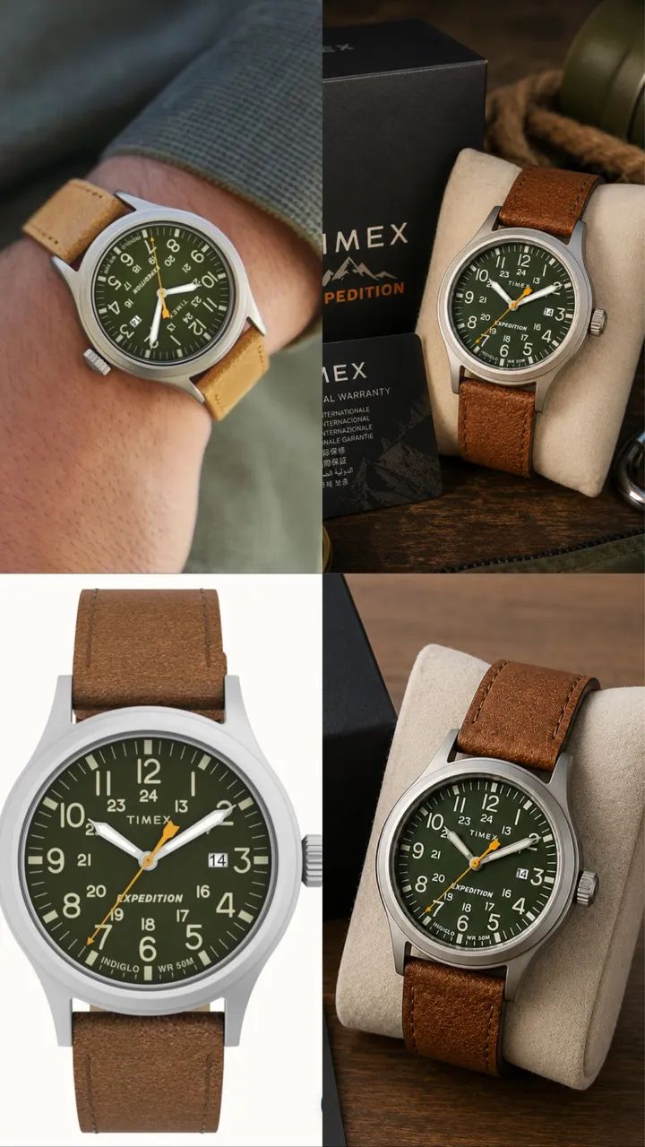 Relógio Timex 40mm expedition scout em couro  - Foto 2