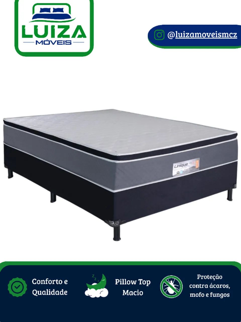 Cama Box Casal Conjugada Espuma D28 Unique  - Foto 4
