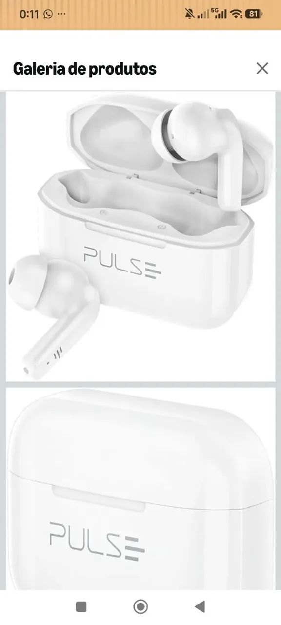 Fone TWS Sem Fio Deep Branco Pulse 