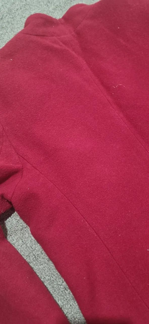 Casaco lã batida P vermelho - Foto 5