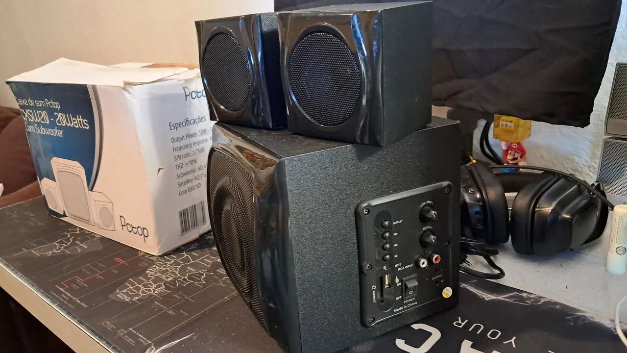 Caixa caixinha som pc computador tv notebook c subwoofer - Foto 3
