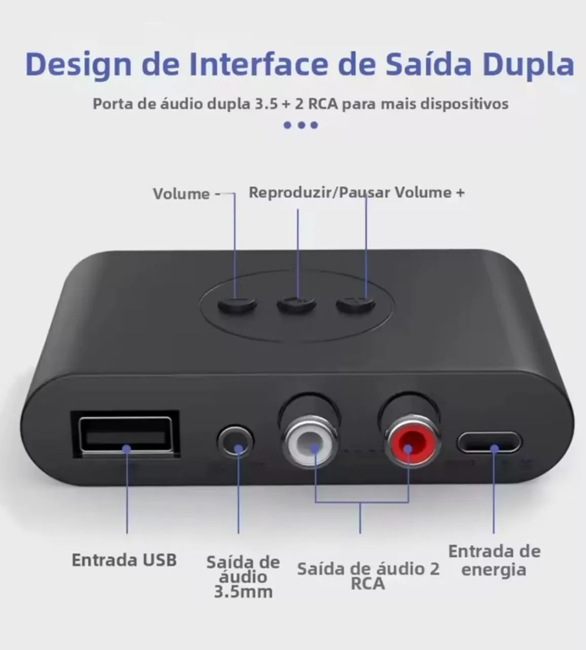 Receptor de áudio Bluetooth com USB  - Foto 4