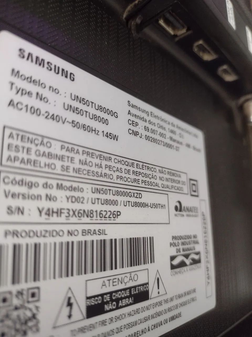 Tv Samsung un50tu800 (com linhas) - Foto 3