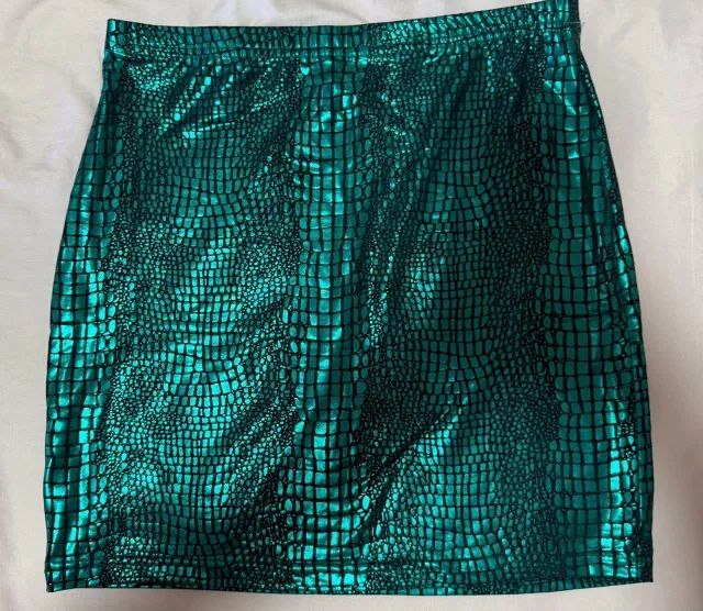 Saia Metalizada Verde Shein XS