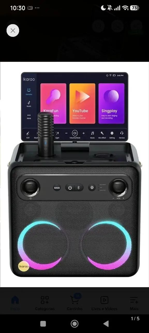 Joog X2 karaokê caixa de som com microfone