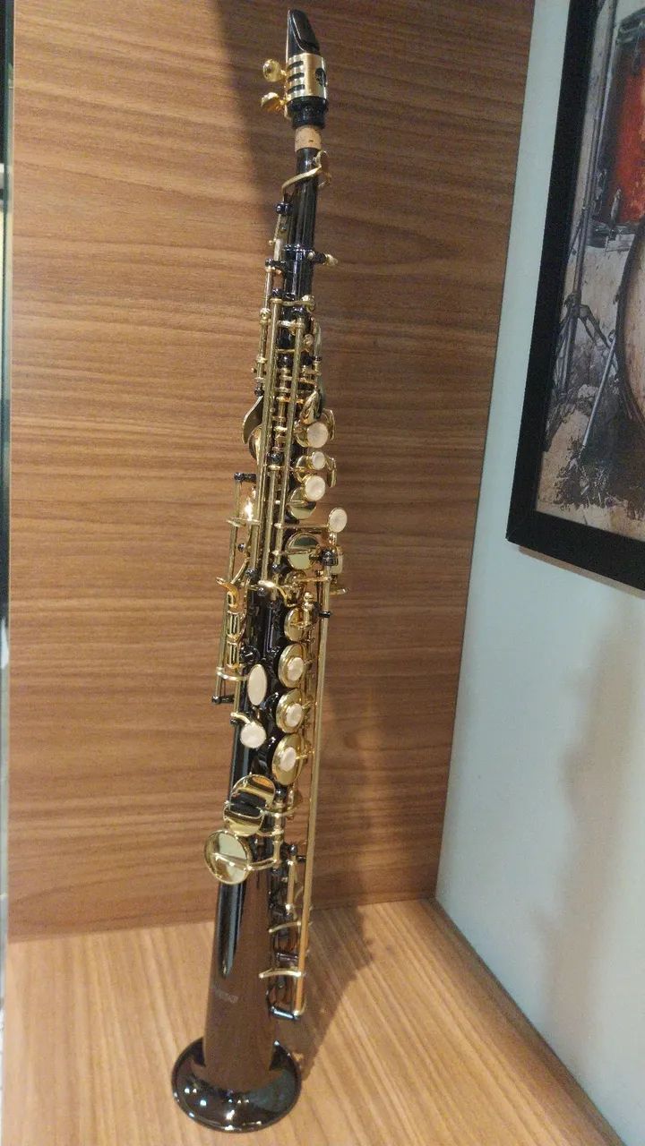 Sax soprano Vedo - NOVO - Preto/dourado - Instrumentos musicais