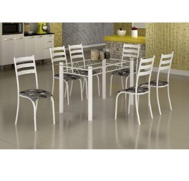 Belissimo Conjunto de Mesa 6 Lugares Com(Tampo de Vidro)Nova Na Caixa 999,00