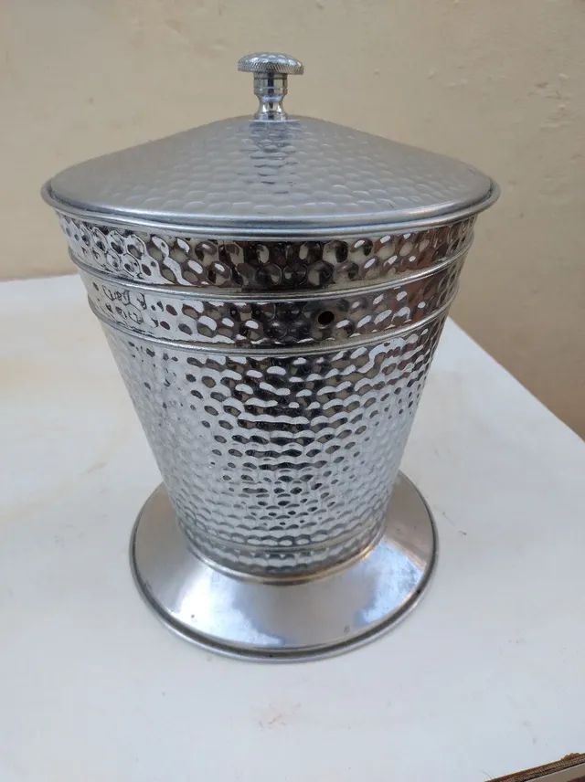 Balde de gelo de metal antigo  - Foto 2