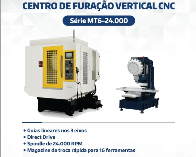 Centro de Furação Vertical CNC / Centro de Usinagem Vertical de Alta Performance