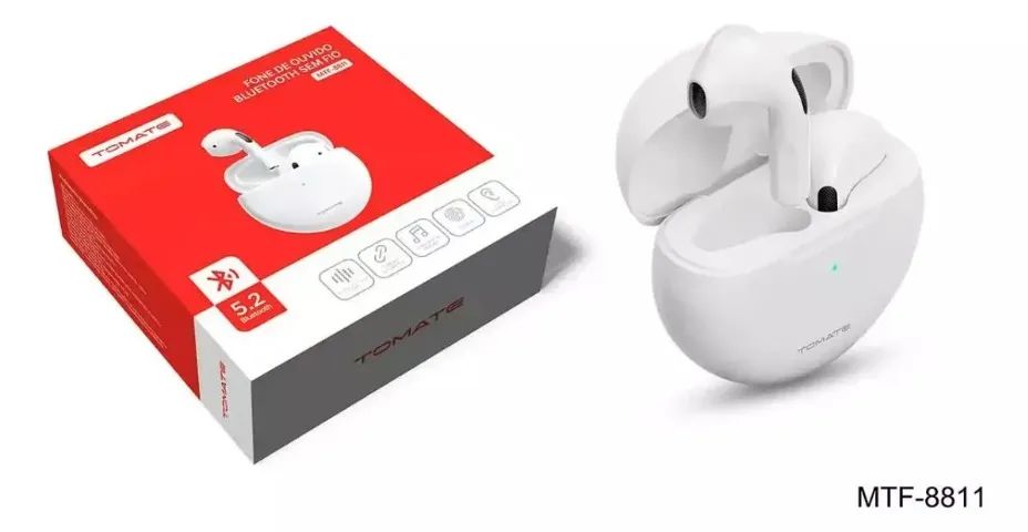 Fone De Ouvido Bluetooth 5.2 Sem Fio Sku: Mtf-8811 Tomate - Loja Natan Abreu  - Foto 2