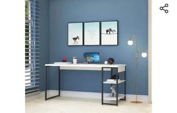 Escrivaninha de ferro e MDF  - Foto 3