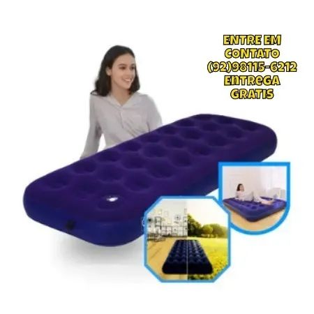 Colchão Inflável 150Kg Solteiro Camping Praia-Entregas 9h as 22h - Foto 3
