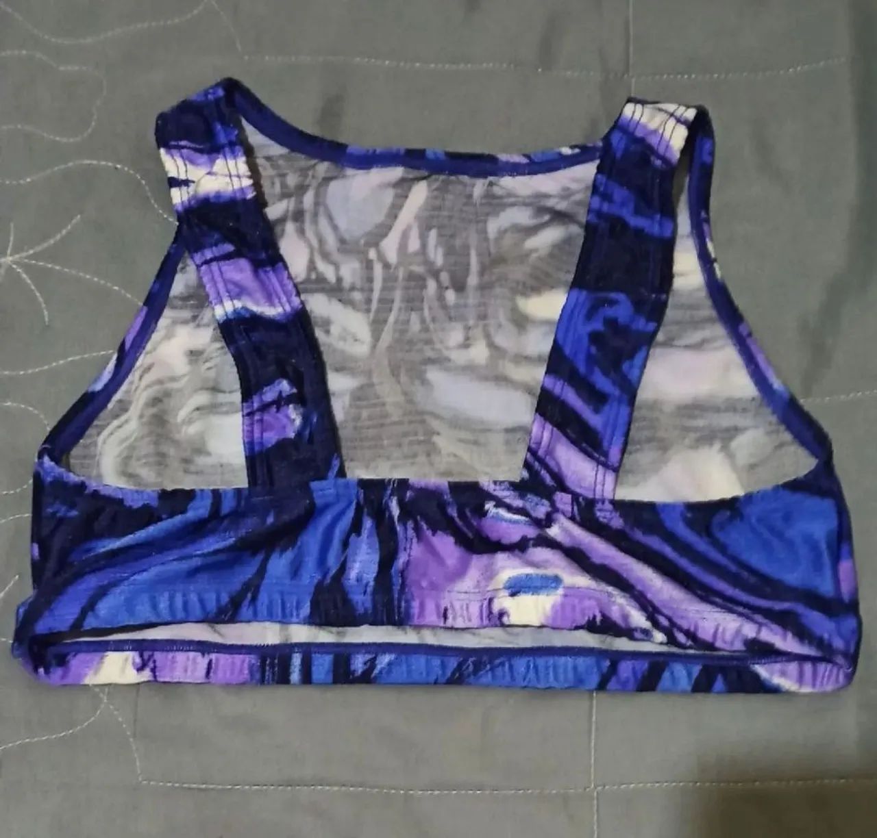 Conjunto de Legging e Top de Treino - Azul e Roxo - Tamanho P - Foto 2
