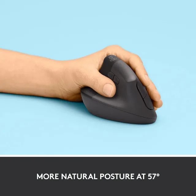 Mouse Sem Fio Para Canhotos Logitech Lift Left Vertical Com Design Ergonômico, Bluetooth