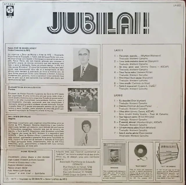 Lp Disco De Vinil Gospel Evangélico Coral Da Afe - Jubilai! - Foto 2
