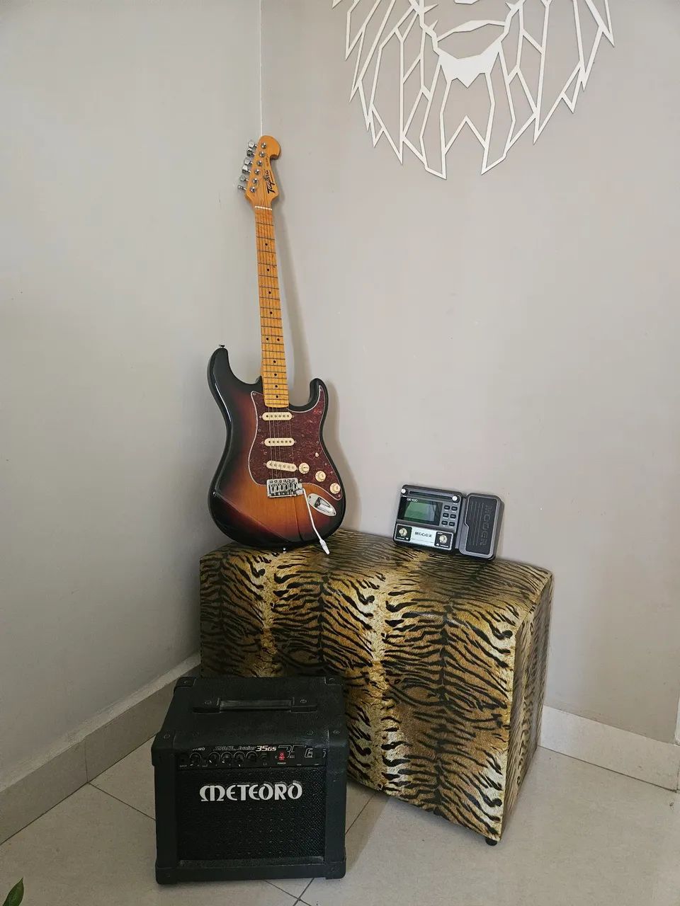 Kit guitarra, cubo e pedaleira