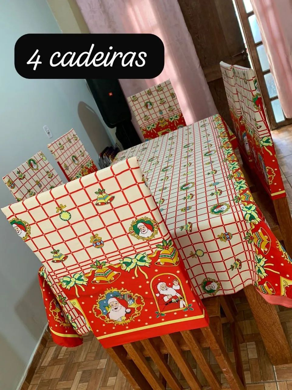Toalha de mesa e capas de cadeira pra 6  e 4 lugares! - Foto 6