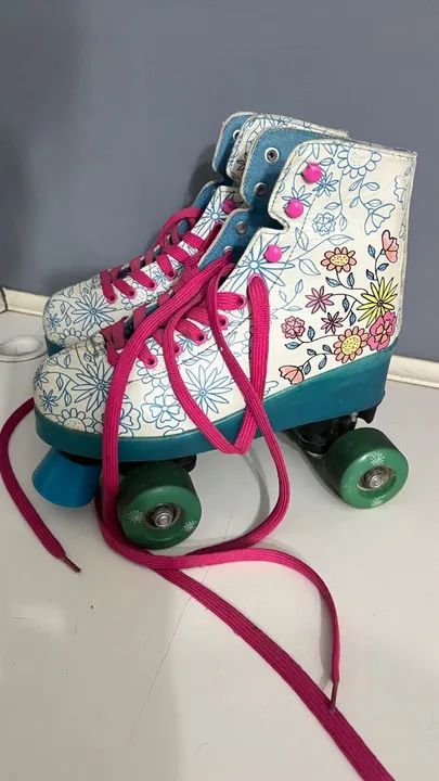 Patins Infantil com Rodinhas - Floral - Foto 5