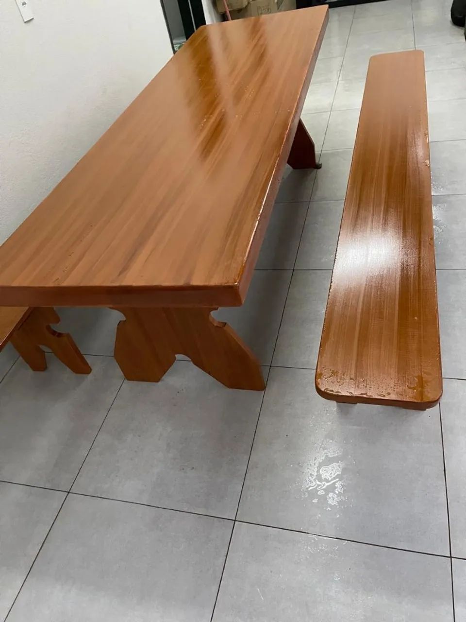 Mesa pedra de ardósia pintada e envernizada  - Foto 2
