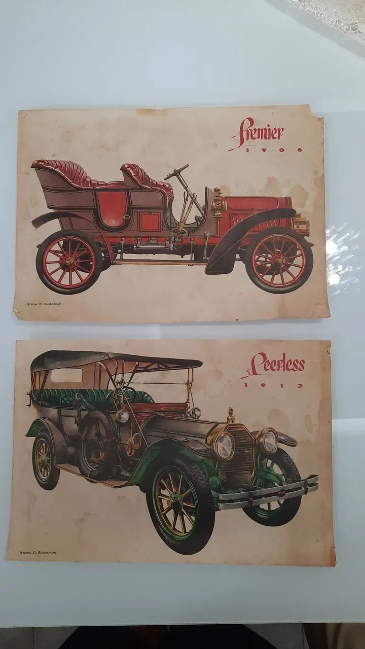 8 posters antigos com carros antigos tamanho A4 - Foto 2