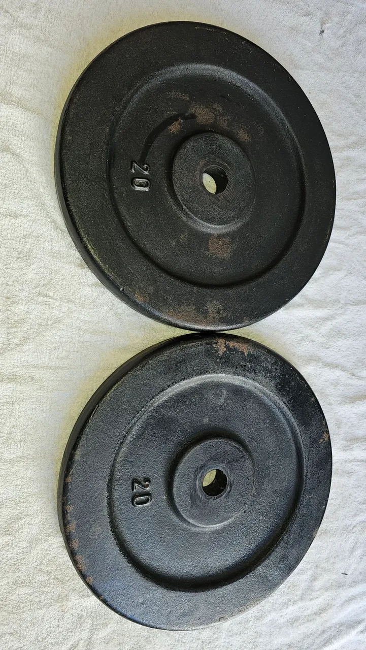 (Par) de Anilhas de 20kg cada total 40kg