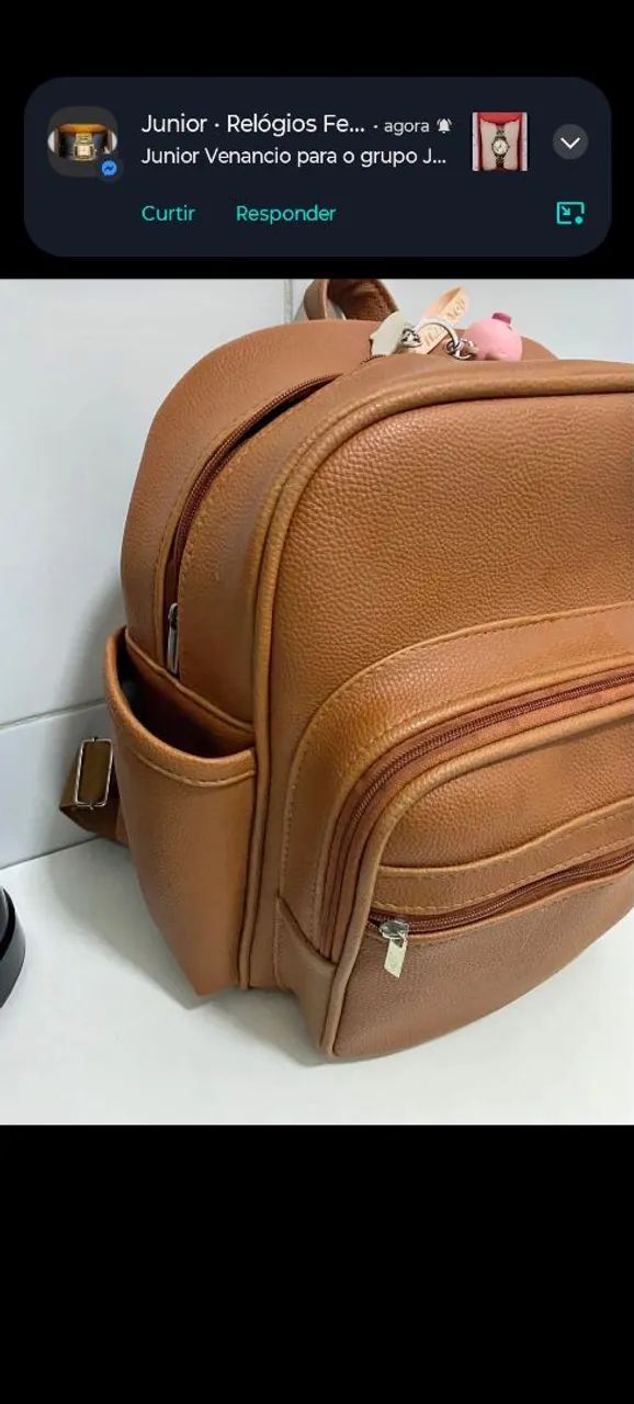 Mochila de Couro Marrom - Elegância e Praticidade - Foto 2