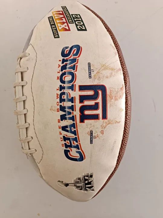 NFL Super Bowl XLVI Full Size Football NY Giants Champion Indianapolis 2012 FLAT