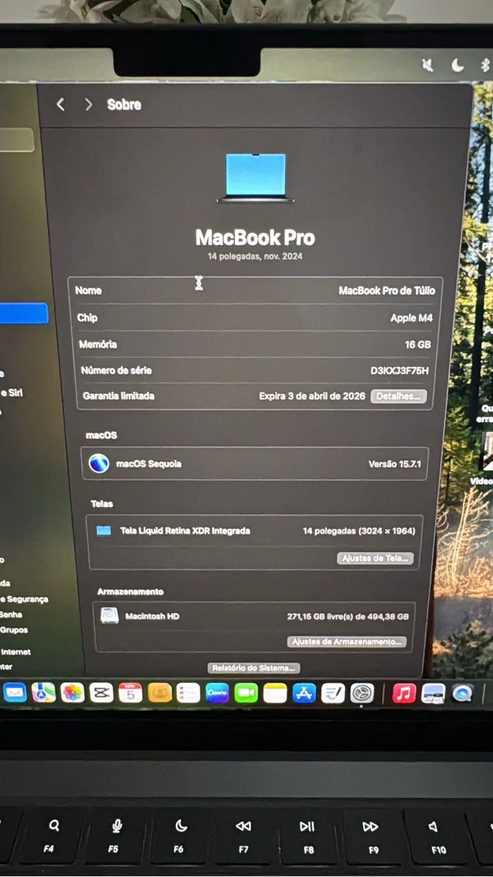 MacBook Pro M4 16 Gigas 2025 ( Bateria 100%, ainda na garantia da Apple ) - Foto 5