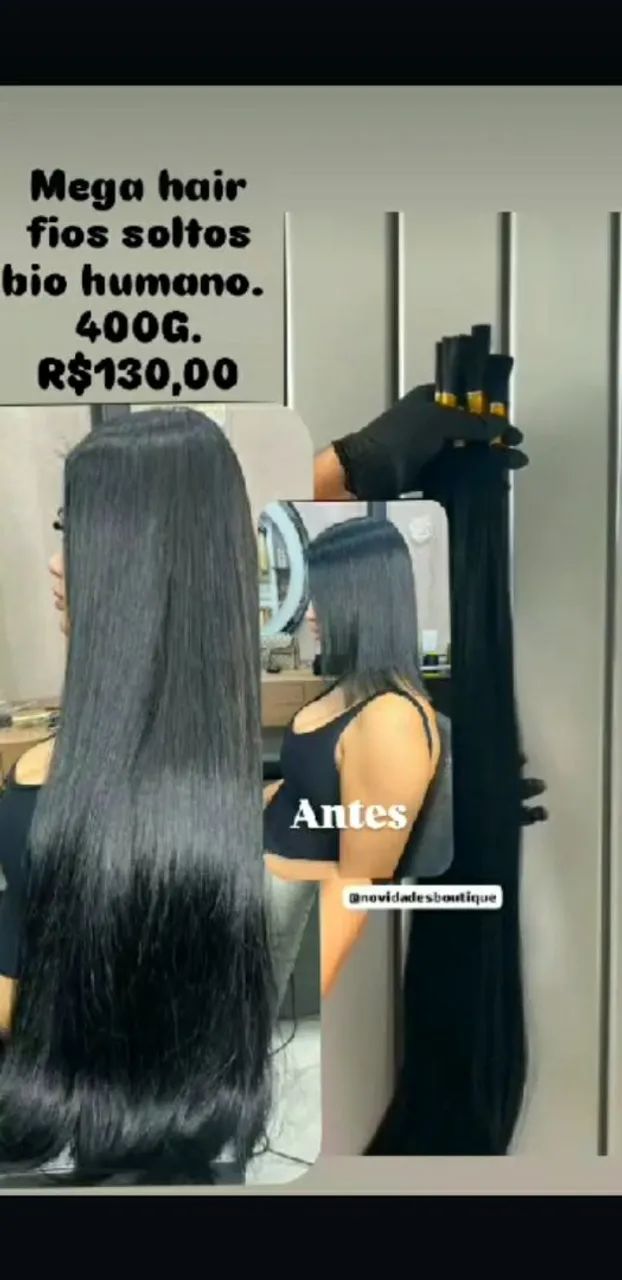 Cabelo bio humano fios soltos 400G 