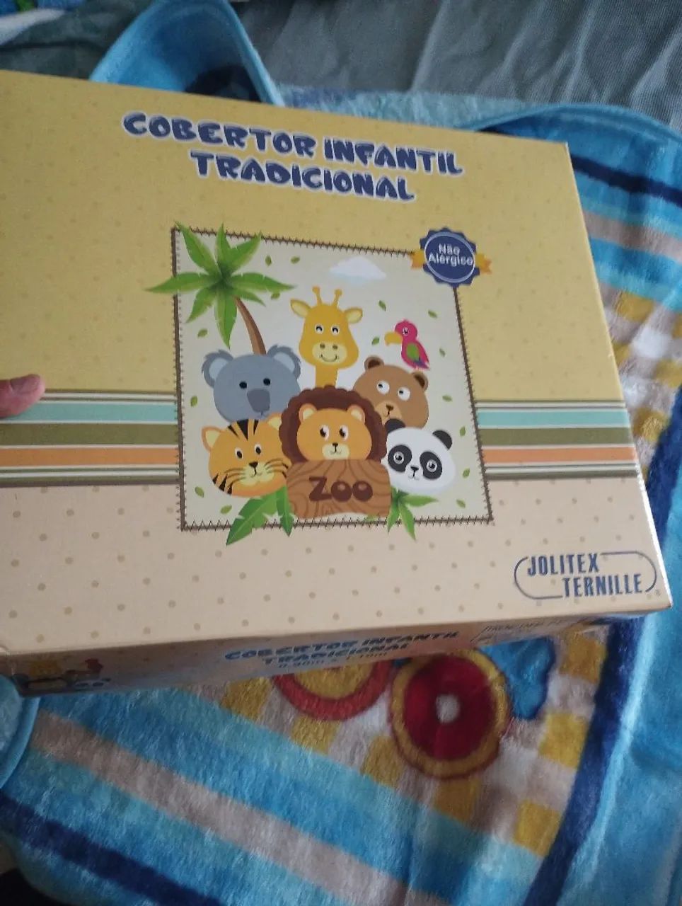 Cobertor de Bebê - Girafa, Zebra e Macaco e urso no trenzinho.  - Foto 3