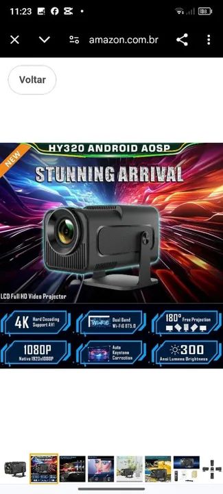 Projetor Magicubic -MINI- Hy320 wi-fi 4k Android Bivolt