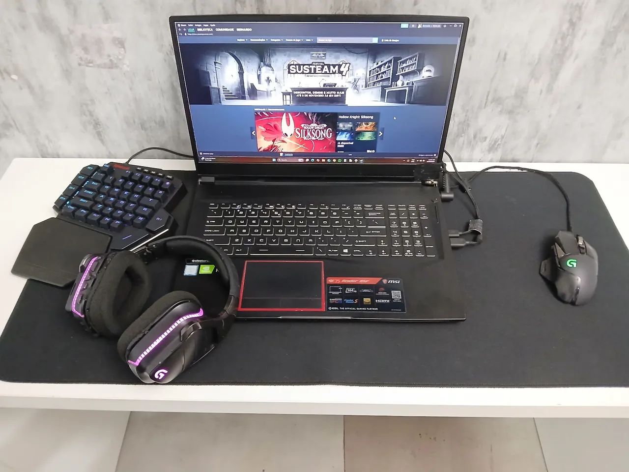 Notebook gamer Ge75 raider 85f + acessorios