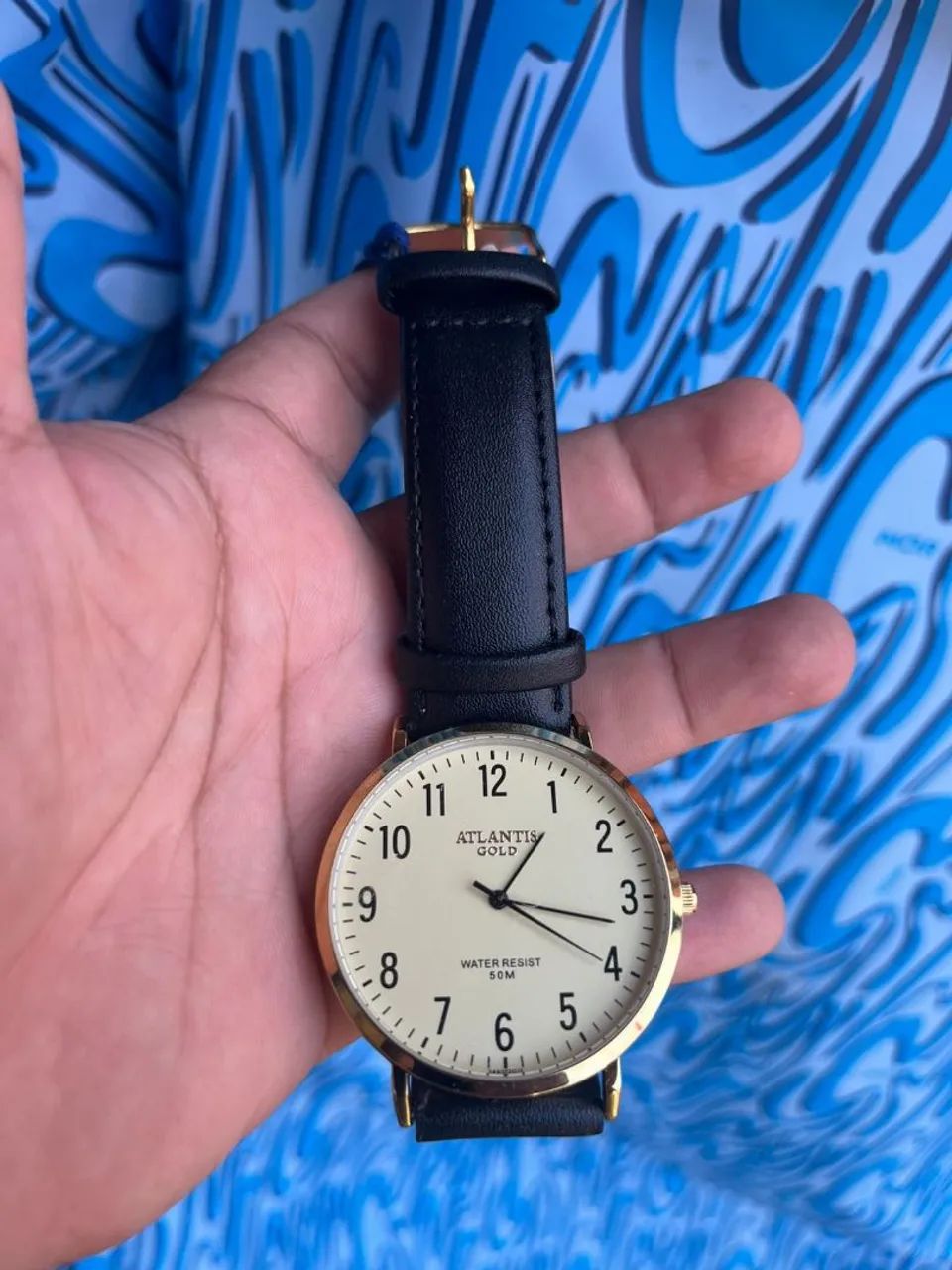 Relógio atlantis com pulseira de couro  - Foto 2